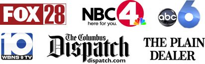 Fox 28, NBC 4, ABC 6, WBNS 10 - CBS, The Columbus Dispatch, The Plain Dealer